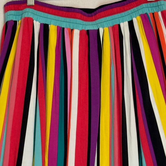 New York & Co Maxi Skirt Size L Dopamine Art Deco Striped Psychedelic - Picture 4 of 13
